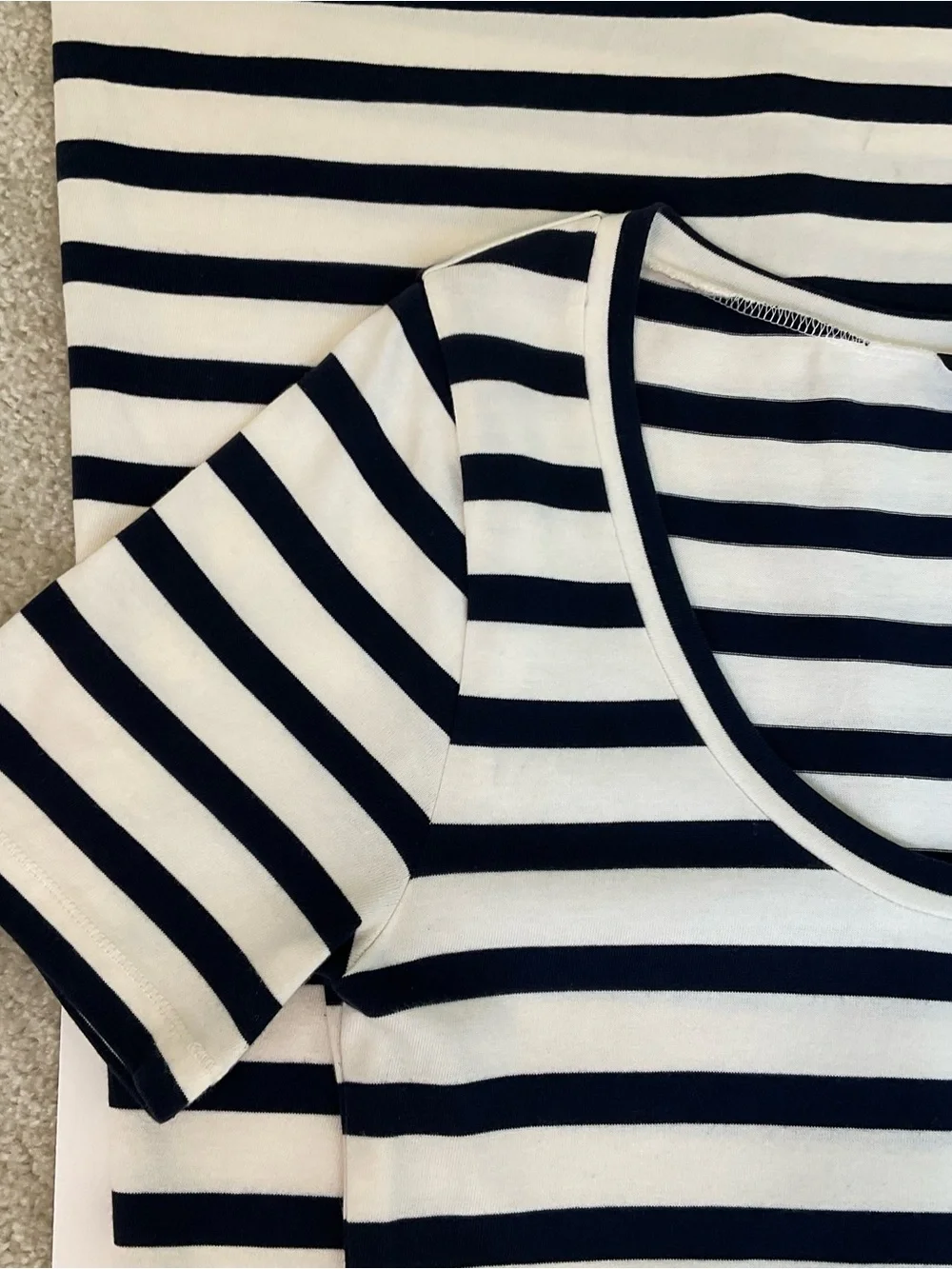 J. Crew Striped Scoop Neck Navy & White Short Sleeve Maxi Dress M